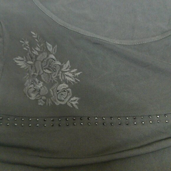 Belldini Womens Black Embellished Top Size XL - Picture 7 of 9